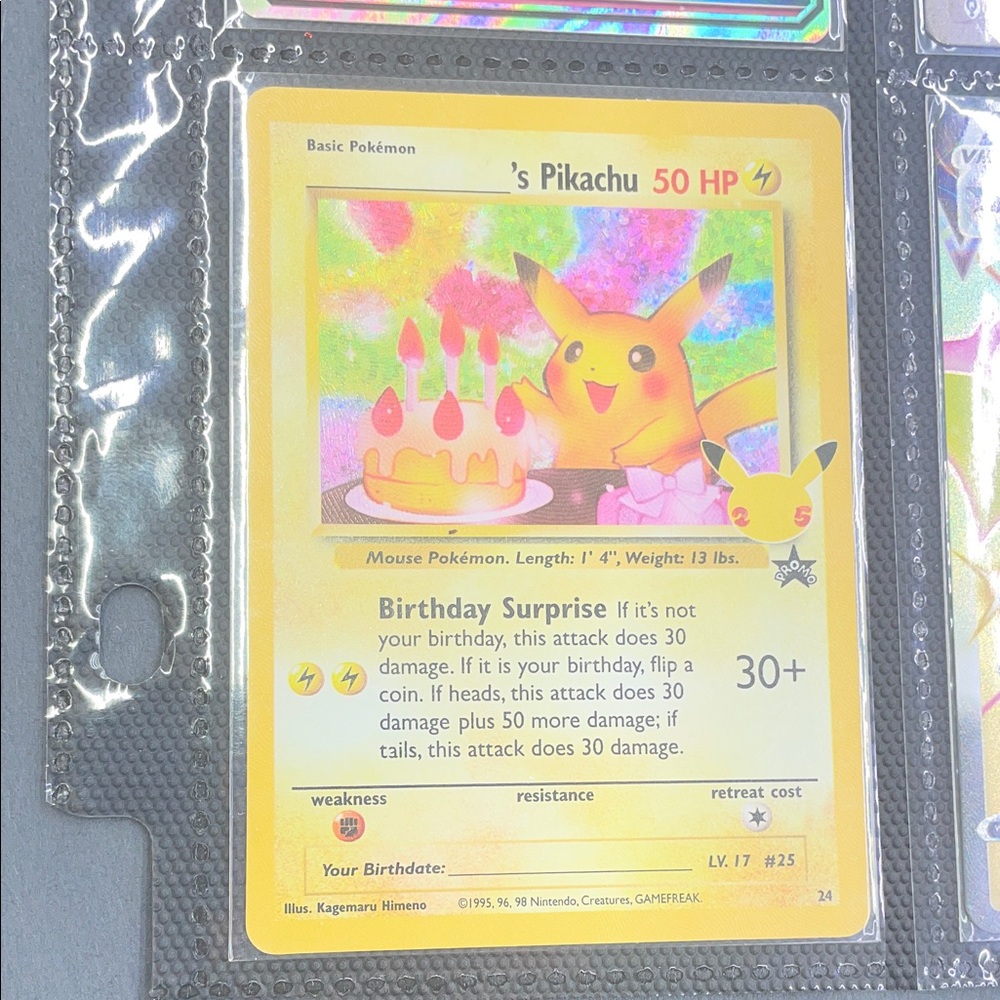 Pokemon Pikachu Birthday Surprise Card - Yellow and Pink